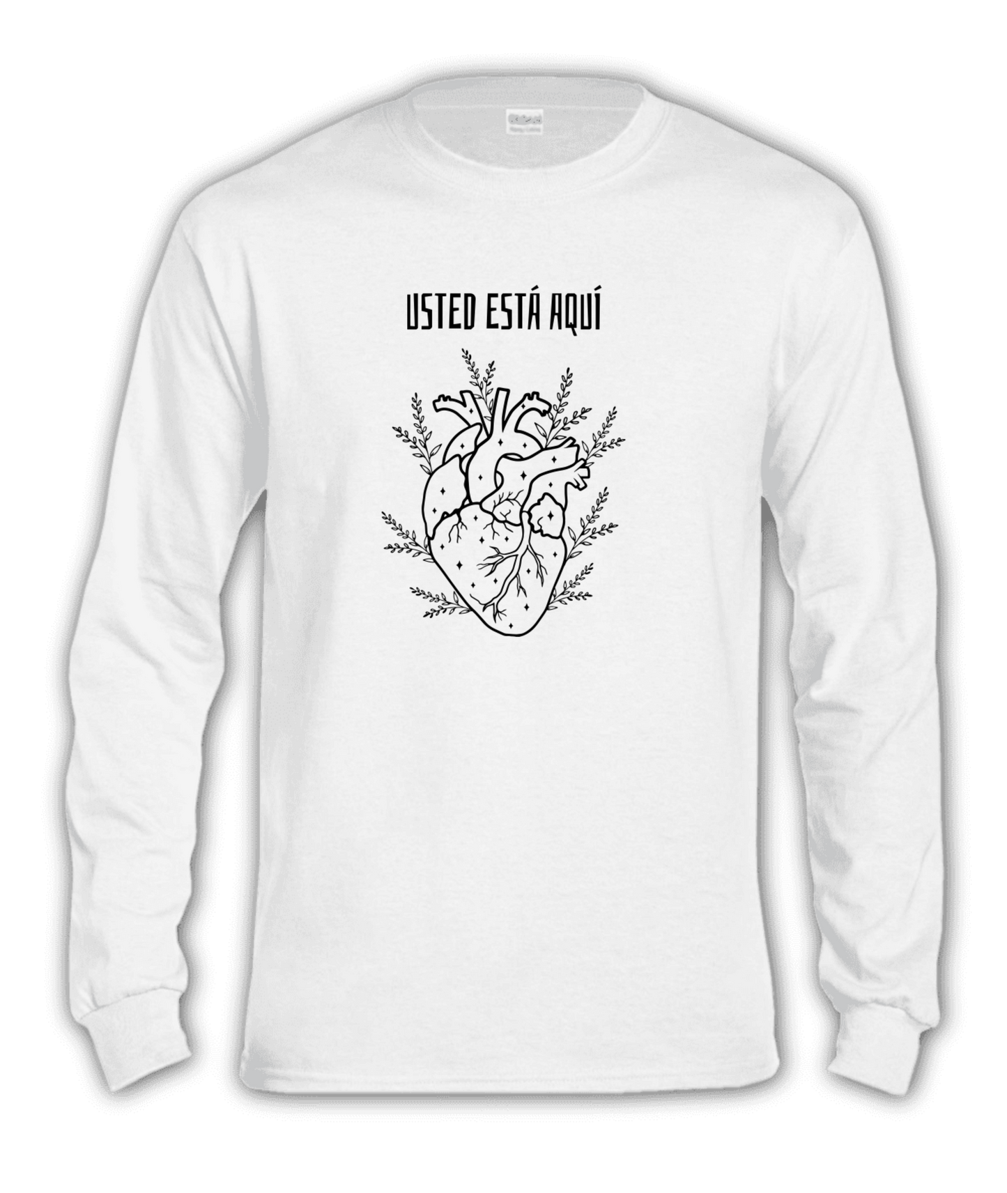 Polera Manga Larga Usted está Aquí 100% Algodón