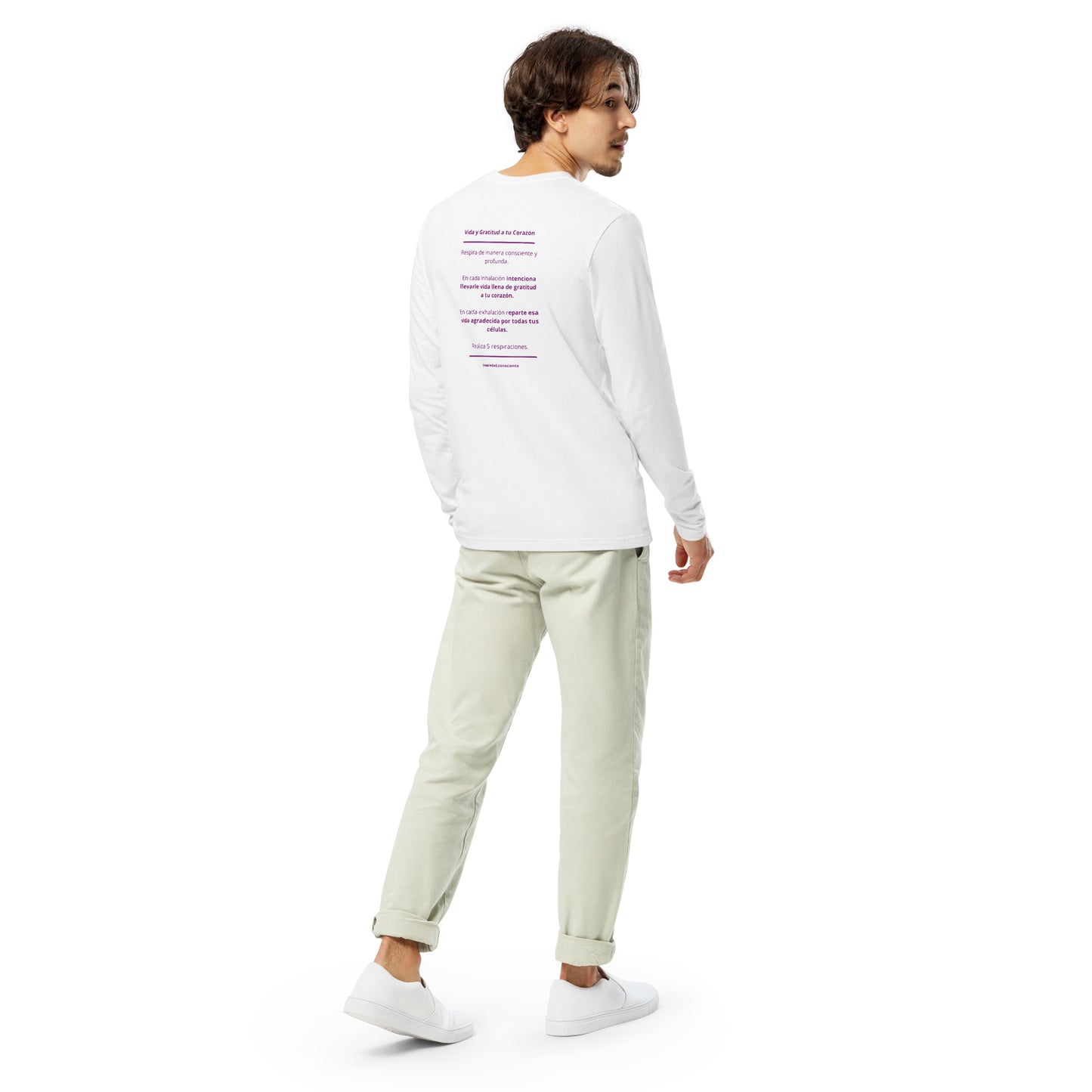 Polera de manga larga y cuello redondo hombre