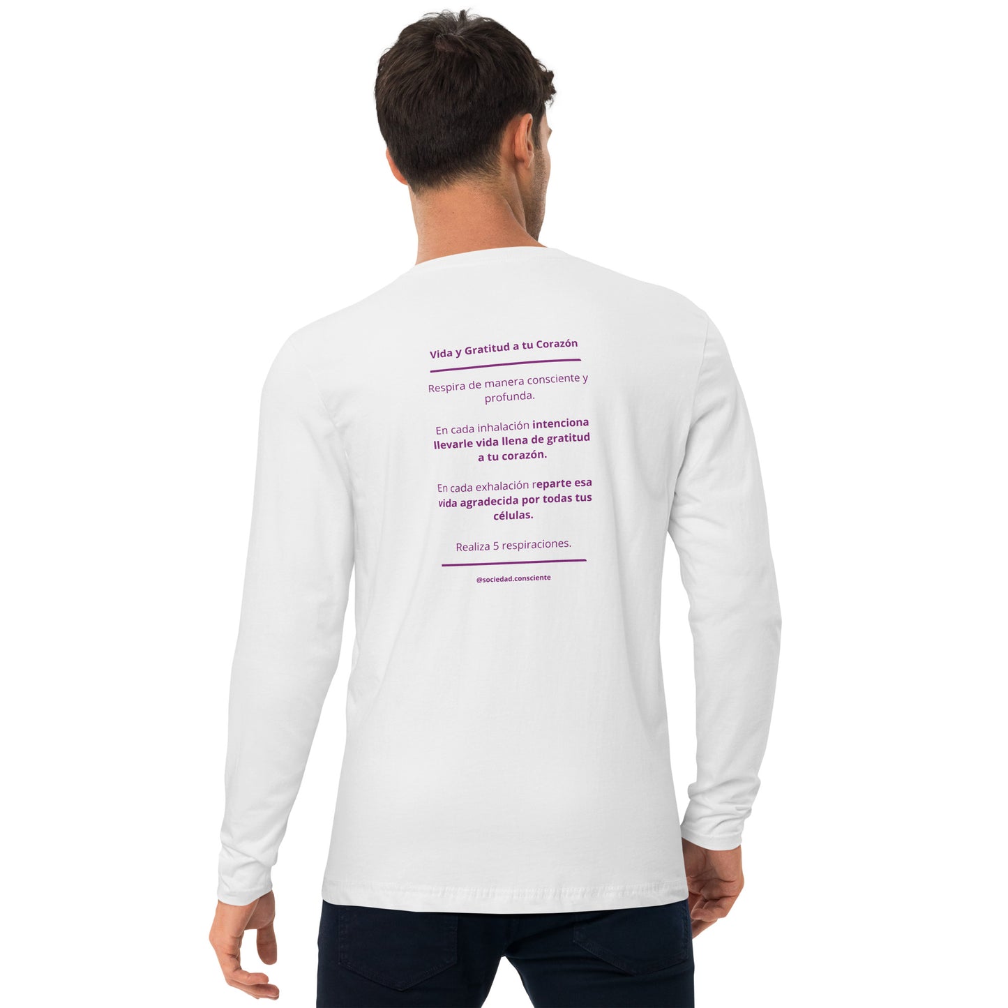 Polera de manga larga y cuello redondo hombre