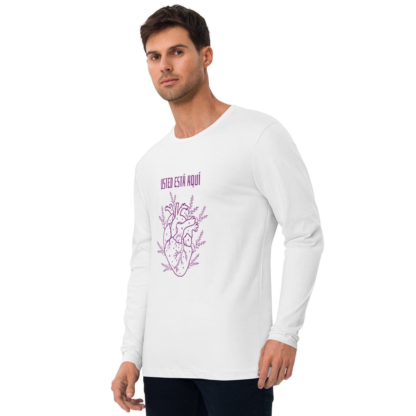 Polera de manga larga y cuello redondo hombre