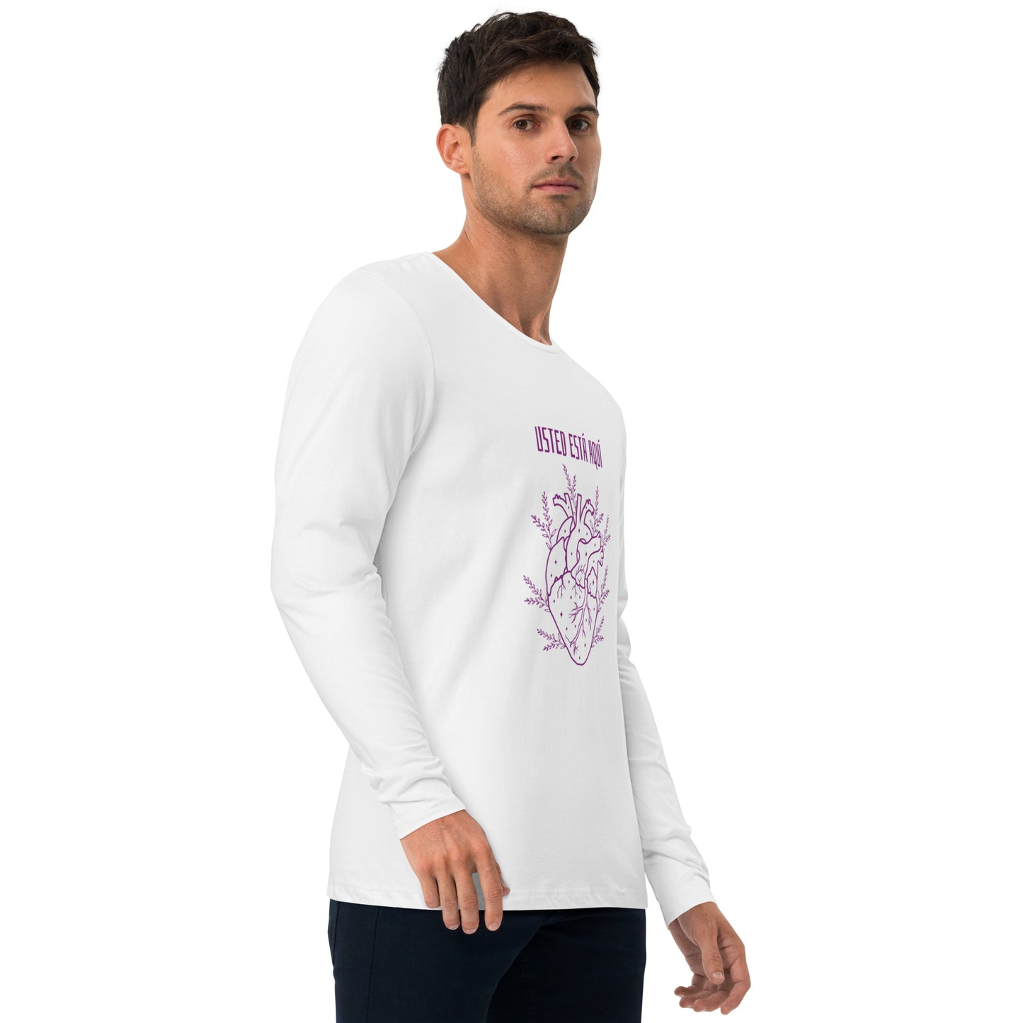 Polera de manga larga y cuello redondo hombre