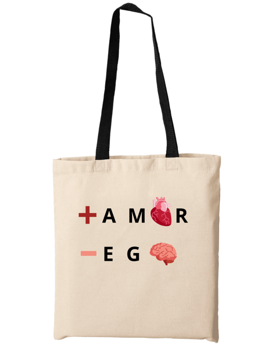 Bolsa Ecológica de algodón +Amor-Ego, 100% Biodegradable