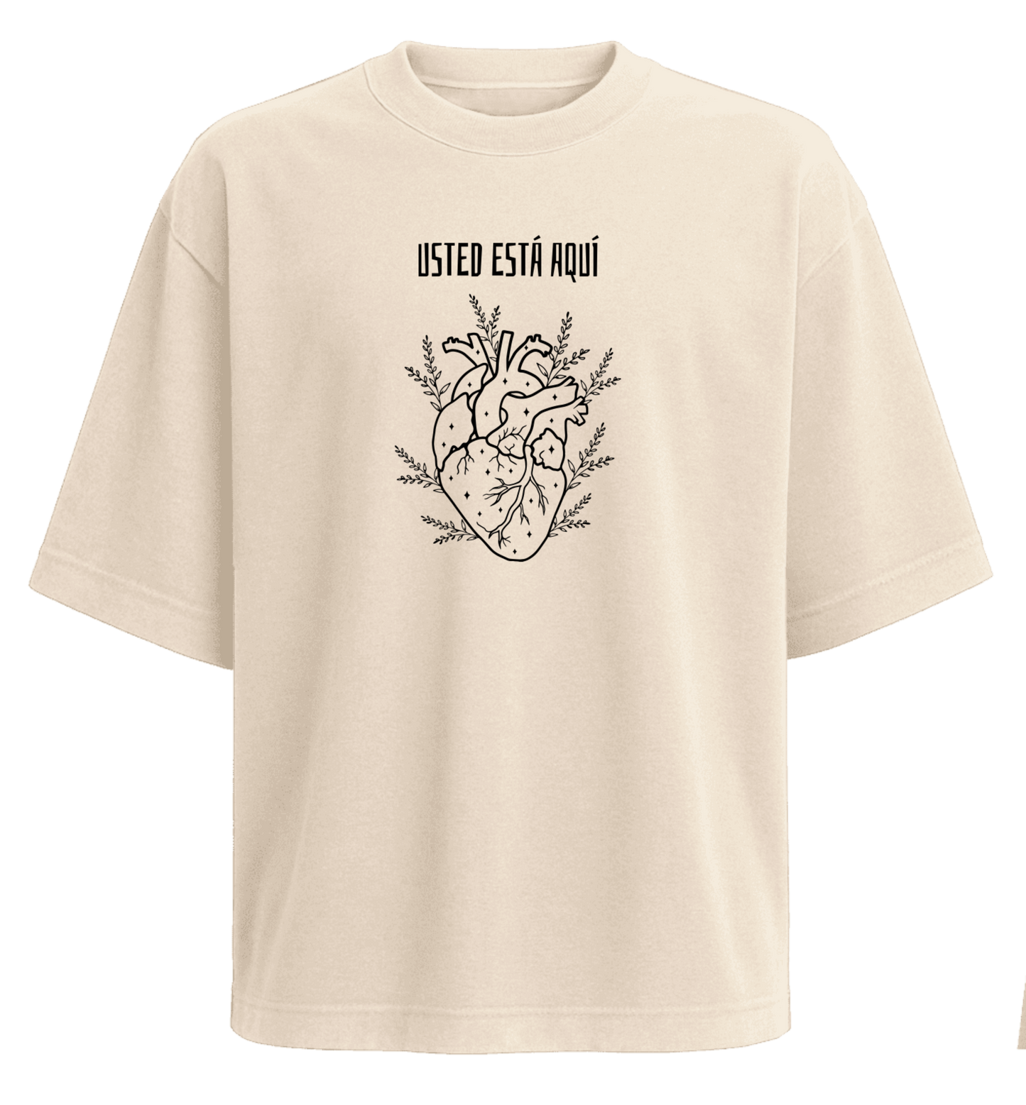 Polera Oversize Usted está Aquí 280 grs